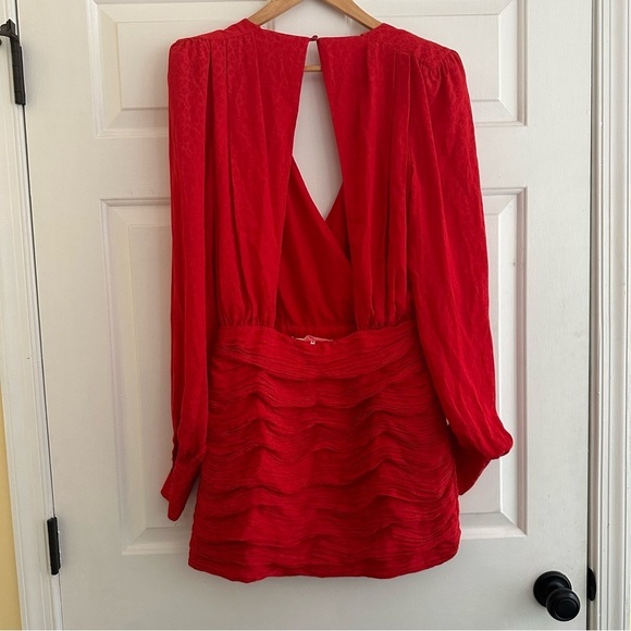 NWT Free People Let's Dance Dress in Red Mini Leopard Print Swifty Valentines - Picture 9 of 11